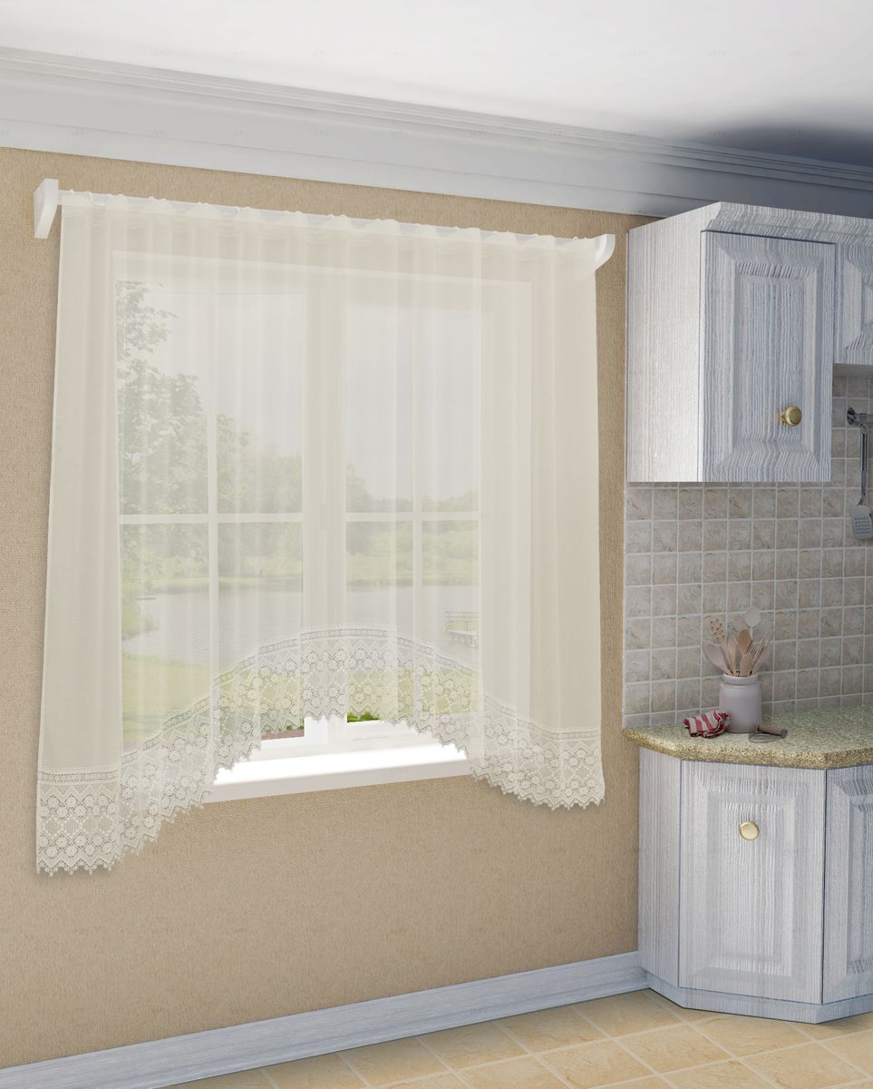 Тюль-арка Sanpa Home Collection Кристл, на ленте, цвет: бежевый, высота 320 смHP701/2/1E Кристл бежевый арка, , 320*190см Тюль-арка Sanpa Home Collection Кристл, на ленте, цвет: бежевый, высота 320 смHP701/2/1E Кристл бежевый арка, , 320*190смТюль Кристл нежного цвета изготовлена из ткани кристалон. Кристалон - так называется одна из разновидностей органзы. Первая часть названия Кристал (лед) объясняет эффект заснеженности, возникающий при попадании света на материю, хотя, в целом, ткань не блестящая. Кристалон - современный вид ткани, выполненный путем переплетения синтетических волокон капрона, полиэстера и нейлона. Тюль сделает ваш интерьер более нежным, воздушным и невесомым. Можно драпировать окно только тюлью или только портьерами, но вместе они создают идеальную композицию. Мы рекомендуем под однотонные портьеры нейтральных тонов подбирать сложносочиненную тюль, с изысканной вышивкой и орнаментом, а под портьеры с рисунком или ярких тонов - выбирать тюль с минималистичным рисунком или вообще без него. Крепление к карнизу осуществляется при помощи вшитой шторной ленты.