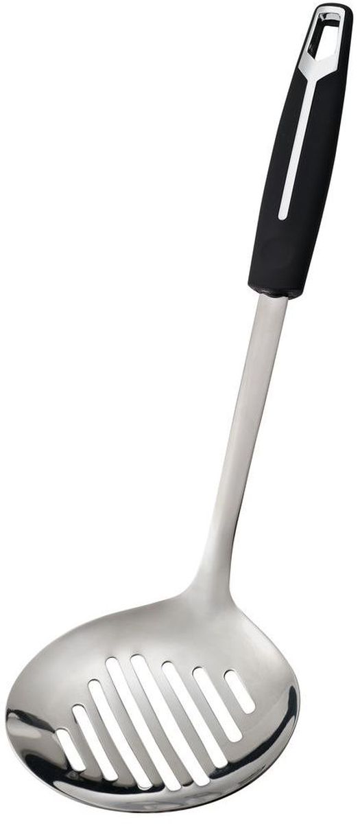 Шумовка Gipfel Comet, цвет: черный, длина 36 см2062 Шумовка Gipfel Comet, цвет: черный, длина 36 см2062Посуда Gipfel изготовлена только из качественных, экологически чистых материалов. Также уделяется особое внимание дизайну продукции, способному удовлетворять вкусы даже самых взыскательных покупателей. Сталь 8/10, из которой изготавливается посуда и аксессуары Gipfel, является уникальной. Она отличается высокими эксплуатационными характеристиками и крайне устойчива к физическим воздействиям. Сложно найти более подходящий для создания качественной кухонной посуды материал. Отличительной чертой металлической посуды, выполненной из подобной стали, является характерный сероватый оттенок поверхности и особый блеск. Это позволяет приготовить более здоровую пищу.