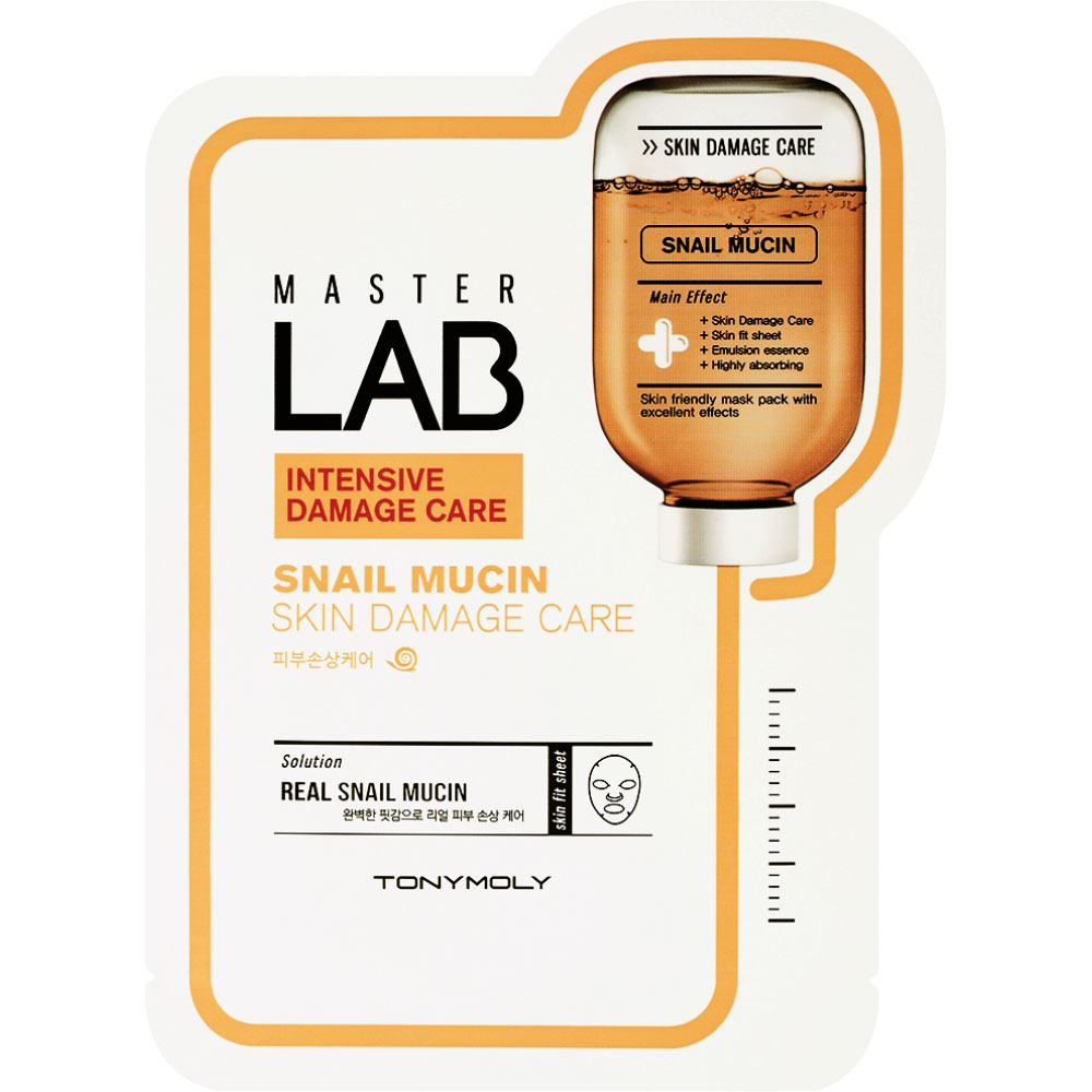 TonyMoly Тканевая маска Master Lab Snail Mucin Mask, 19 грSS05035000 TonyMoly Тканевая маска Master Lab Snail Mucin Mask, 19 грSS05035000Маска запускает в эпидермисе мощнейшие восстановительные процессы. Улучшает тургор кожи, ускоряет регенерацию клеток. Срок годности: 24 месяца.