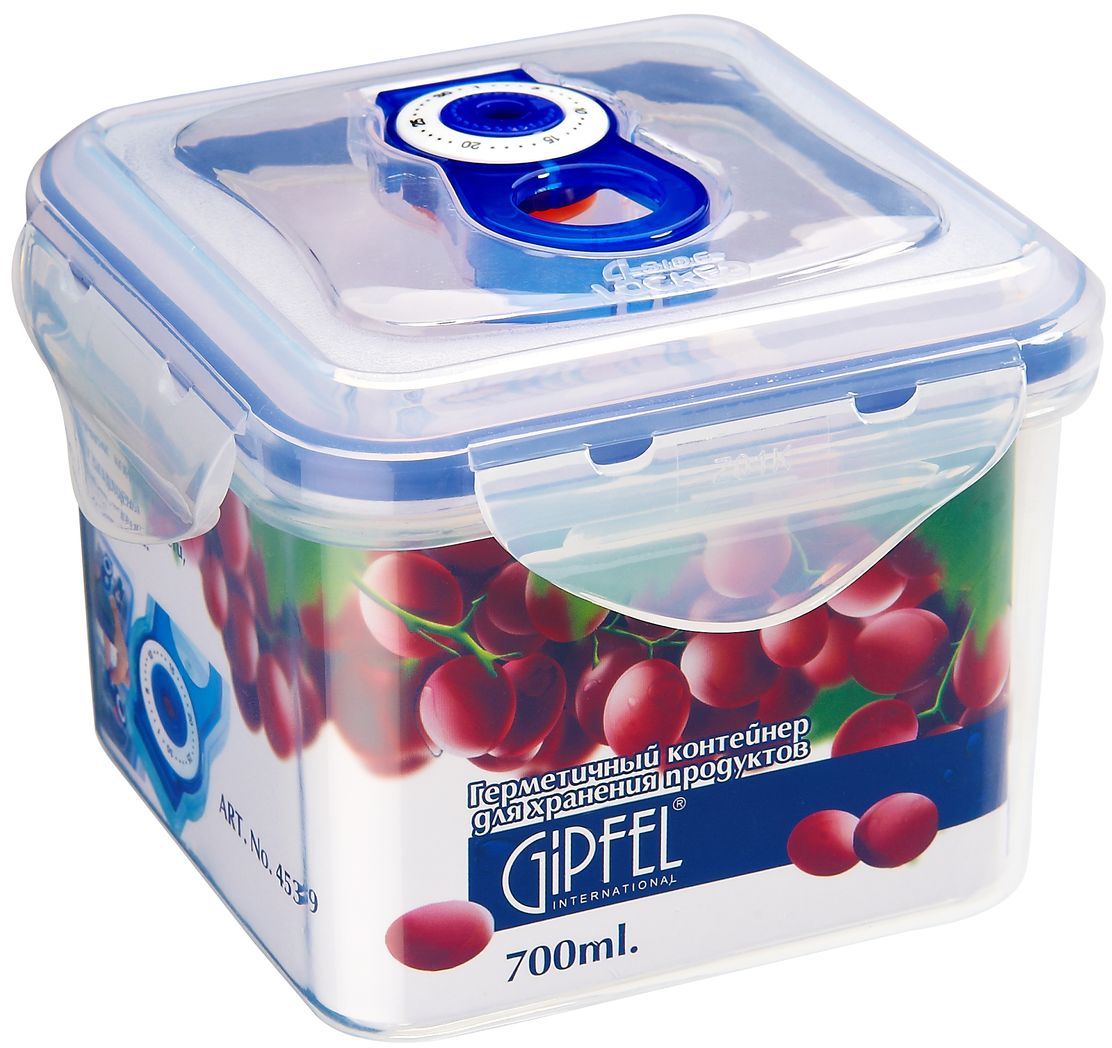 Контейнер вакуумный Gipfel, 700 мл4539 Контейнер вакуумный Gipfel, 700 мл4539Посуда Gipfel изготовлена только из качественных, экологически чистых материалов. Также уделяется особое внимание дизайну продукции, способному удовлетворять вкусы даже самых взыскательных покупателей. Сталь 8/10, из которой изготавливается посуда и аксессуары Gipfel, является уникальной. Она отличается высокими эксплуатационными характеристиками и крайне устойчива к физическим воздействиям. Сложно найти более подходящий для создания качественной кухонной посуды материал. Отличительной чертой металлической посуды, выполненной из подобной стали, является характерный сероватый оттенок поверхности и особый блеск. Это позволяет приготовить более здоровую пищу.
