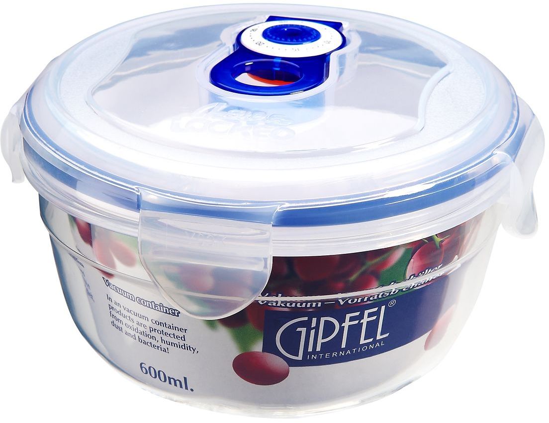 Контейнер вакуумный Gipfel, 600 мл4553 Контейнер вакуумный Gipfel, 600 мл4553Посуда Gipfel изготовлена только из качественных, экологически чистых материалов. Также уделяется особое внимание дизайну продукции, способному удовлетворять вкусы даже самых взыскательных покупателей. Сталь 8/10, из которой изготавливается посуда и аксессуары Gipfel, является уникальной. Она отличается высокими эксплуатационными характеристиками и крайне устойчива к физическим воздействиям. Сложно найти более подходящий для создания качественной кухонной посуды материал. Отличительной чертой металлической посуды, выполненной из подобной стали, является характерный сероватый оттенок поверхности и особый блеск. Это позволяет приготовить более здоровую пищу.