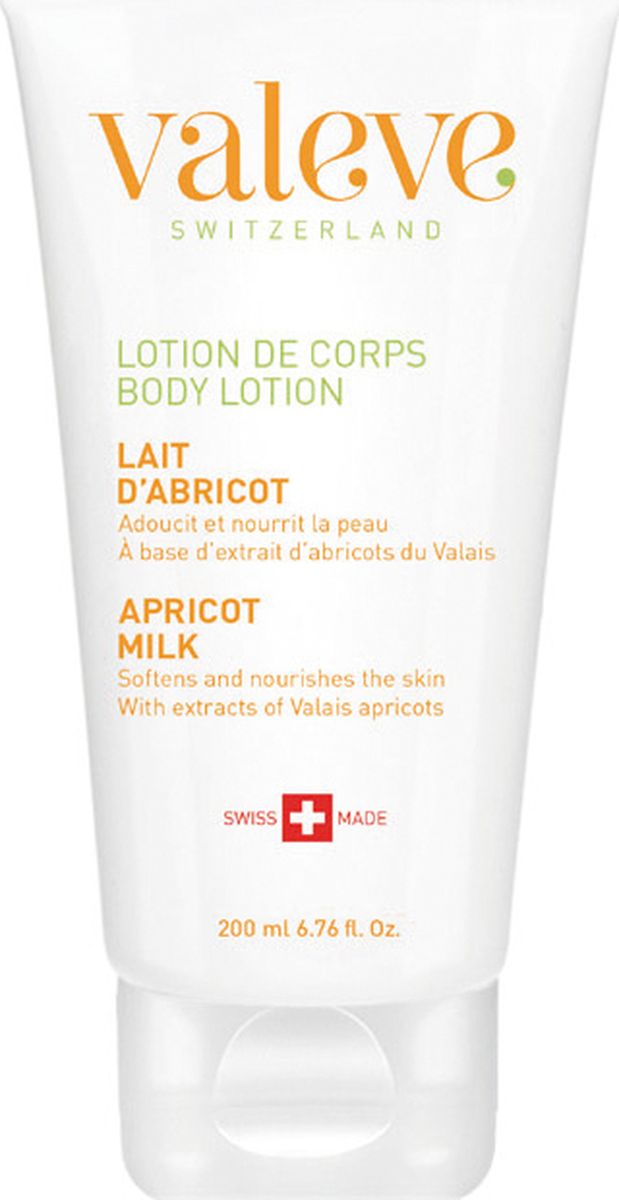Valeve Эмульсия для тела «Абрикосовое Молочко» Body Lotion Apricot milk 200 мл9005_0407 Valeve Эмульсия для тела «Абрикосовое Молочко» Body Lotion Apricot milk 200 мл9005_0407Содержит богатый витамином А питательный экстракт из абрикосов и комплекс увлажнителей, которые смягчает кожу, делают ее более эластичной, ускоряют регенерацию клеток и восстанавливают идеальный уровень влажности, придавая коже здоровый вид. Стабилизированный витамин С оказывает антиоксидантное действие и стимулирует выработку собственного коллагена. Молочко мгновенно впитывается и оставляет кожу более эластичной, мягкой и шелковистой.