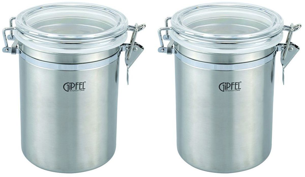 Банка для сыпучих продуктов Gipfel, 0,7 л, 2 шт5583 Банка для сыпучих продуктов Gipfel, 0,7 л, 2 шт5583Посуда Gipfel изготовлена только из качественных, экологически чистых материалов. Также уделяется особое внимание дизайну продукции, способному удовлетворять вкусы даже самых взыскательных покупателей. Сталь 8/10, из которой изготавливается посуда и аксессуары Gipfel, является уникальной. Она отличается высокими эксплуатационными характеристиками и крайне устойчива к физическим воздействиям. Сложно найти более подходящий для создания качественной кухонной посуды материал. Отличительной чертой металлической посуды, выполненной из подобной стали, является характерный сероватый оттенок поверхности и особый блеск. Это позволяет приготовить более здоровую пищу.