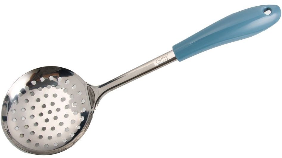 Шумовка Gipfel Centurion, цвет: светло-голубой6419 Шумовка Gipfel Centurion, цвет: светло-голубой6419Посуда Gipfel изготовлена только из качественных, экологически чистых материалов. Также уделяется особое внимание дизайну продукции, способному удовлетворять вкусы даже самых взыскательных покупателей. Сталь 8/10, из которой изготавливается посуда и аксессуары Gipfel, является уникальной. Она отличается высокими эксплуатационными характеристиками и крайне устойчива к физическим воздействиям. Сложно найти более подходящий для создания качественной кухонной посуды материал. Отличительной чертой металлической посуды, выполненной из подобной стали, является характерный сероватый оттенок поверхности и особый блеск. Это позволяет приготовить более здоровую пищу.
