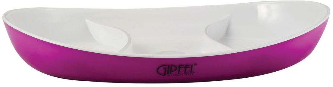 Менажница Gipfel, с двойными стенками, цвет: фиолетовый, 28 х 17 х 3,5 см9409 Менажница Gipfel, с двойными стенками, цвет: фиолетовый, 28 х 17 х 3,5 см9409Посуда Gipfel изготовлена только из качественных, экологически чистых материалов. Также уделяется особое внимание дизайну продукции, способному удовлетворять вкусы даже самых взыскательных покупателей. Сталь 8/10, из которой изготавливается посуда и аксессуары Gipfel, является уникальной. Она отличается высокими эксплуатационными характеристиками и крайне устойчива к физическим воздействиям. Сложно найти более подходящий для создания качественной кухонной посуды материал. Отличительной чертой металлической посуды, выполненной из подобной стали, является характерный сероватый оттенок поверхности и особый блеск. Это позволяет приготовить более здоровую пищу.