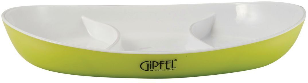 Менажница Gipfel, с двойными стенками, цвет: зеленый, 28 х 17 х 3,5 см9410 Менажница Gipfel, с двойными стенками, цвет: зеленый, 28 х 17 х 3,5 см9410Посуда Gipfel изготовлена только из качественных, экологически чистых материалов. Также уделяется особое внимание дизайну продукции, способному удовлетворять вкусы даже самых взыскательных покупателей. Сталь 8/10, из которой изготавливается посуда и аксессуары Gipfel, является уникальной. Она отличается высокими эксплуатационными характеристиками и крайне устойчива к физическим воздействиям. Сложно найти более подходящий для создания качественной кухонной посуды материал. Отличительной чертой металлической посуды, выполненной из подобной стали, является характерный сероватый оттенок поверхности и особый блеск. Это позволяет приготовить более здоровую пищу.