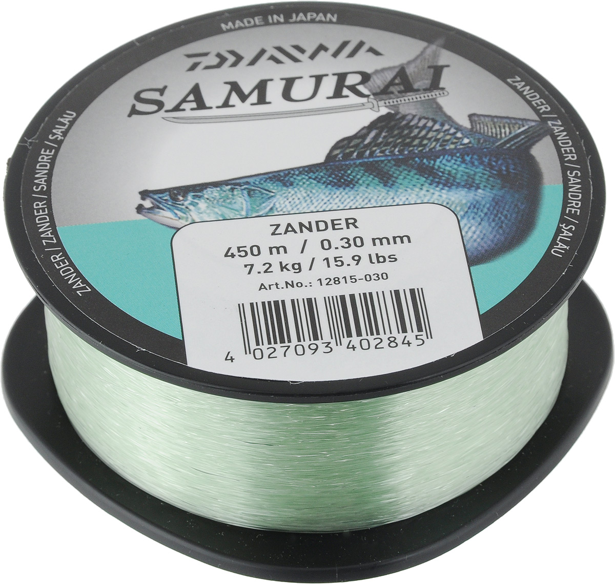 Леска Daiwa Samurai Zander, цвет: светло-зеленый, 450 м, 0,3 мм, 7,2 кг41591 Леска Daiwa Samurai Zander, цвет: светло-зеленый, 450 м, 0,3 мм, 7,2 кг41591Популярная леска Daiwa Samurai Zander применяется для ловли разнообразной рыбы. Изготовлена из прочного нейлона согласно высоким стандартам качества. Леска сочетает в себе великолепное соотношение цены и качества.