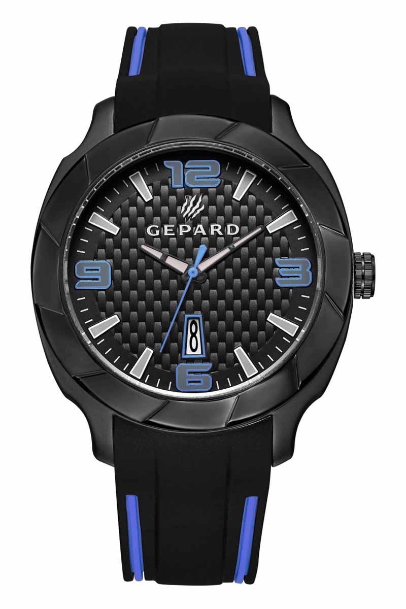 Часы наручные мужские Gepard, цвет: черный, синий. 1239A11L21239A11L2 Часы наручные мужские Gepard, цвет: черный, синий. 1239A11L21239A11L2Наручные кварцевые часы Gepard выполнены из высококачественных материалов. Безупречная эстетика подчеркивается черным циферблатом с контрастно выделяющимися стильными арабскими цифрами серого цвета с синей окантовкой и знаками. Широкие стрелки заполнены белой массой.Часы комплектуются кварцевым механизмом с календарем, производства фирмы MiyotaSitizen (Япония). Силиконовый ремень с надежной пряжкой делает модель более удобной и практичной.
