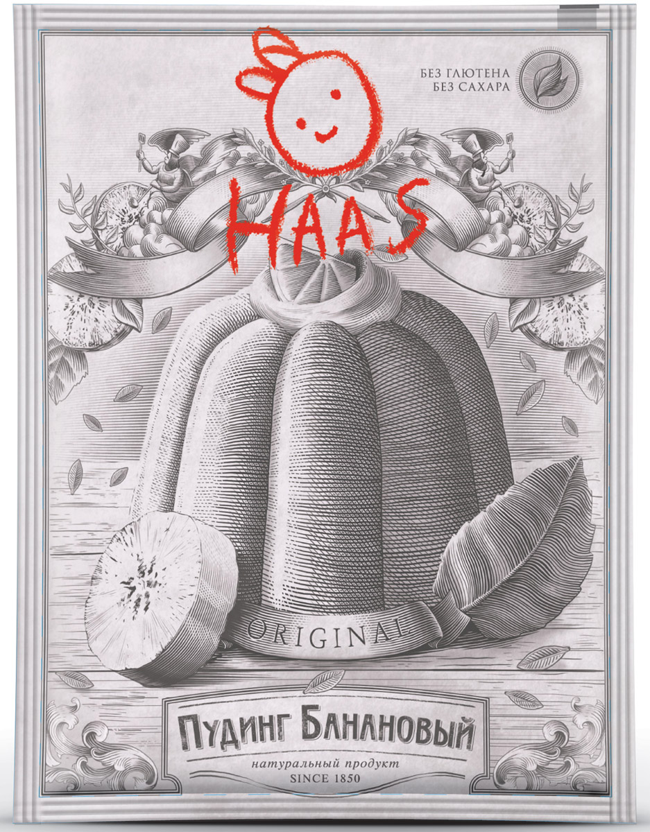 Haas Пудинг банановый, 40 г240075 Haas Пудинг банановый, 40 г240075Пудинг - один из самых популярных европейских десертов. Банановый пудинг Haas - вкусный, легкий, питательный и быстрый в приготовлении. Один пакет сухой смеси рассчитан на 0,5 л молока (4 порции). Время приготовления 3-4 минуты. Время застывания 20-30 минут. Уважаемые клиенты! Обращаем ваше внимание на то, что упаковка может иметь несколько видов дизайна. Поставка осуществляется в зависимости от наличия на складе.