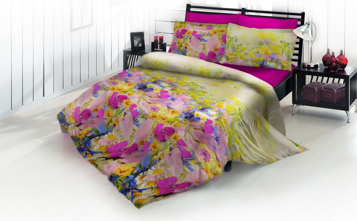 Комплект белья DP Romance Daisy bouquet, cемейный, наволочки 70x70, цвет: разноцветный76879 Комплект белья DP Romance Daisy bouquet, cемейный, наволочки 70x70, цвет: разноцветный76879Коллекция постельного белья из сатина. Особенность - использование уникальной технологии – цифровой печати с эффектом «живого» изображения. • Превосходный сатин из длинноволокнистого хлопка. • Прекрасная подарочная упаковка-книжка. • Соотношение качества, внешнего вида упаковки и цены не имеет аналогов на российском рынке.