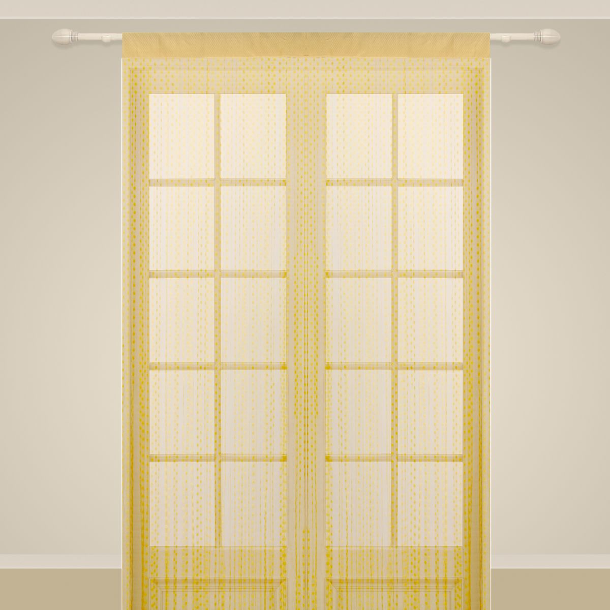 Штора нитяная Sanpa Home Collection, на ленте, цвет: золотистый, высота 290 смSP 102/GOLD, , 150*290 см Штора нитяная Sanpa Home Collection, на ленте, цвет: золотистый, высота 290 смSP 102/GOLD, , 150*290 смШтора нитяная Sanpa Home Collection, выполненная из текстиля, подходит как для зонирования пространства, так и для декорации окна, как самостоятельное решение или дополнение к шторам. Такая штора великолепно дополнит интерьер вашего дома и станет отличным дизайнерским решением.