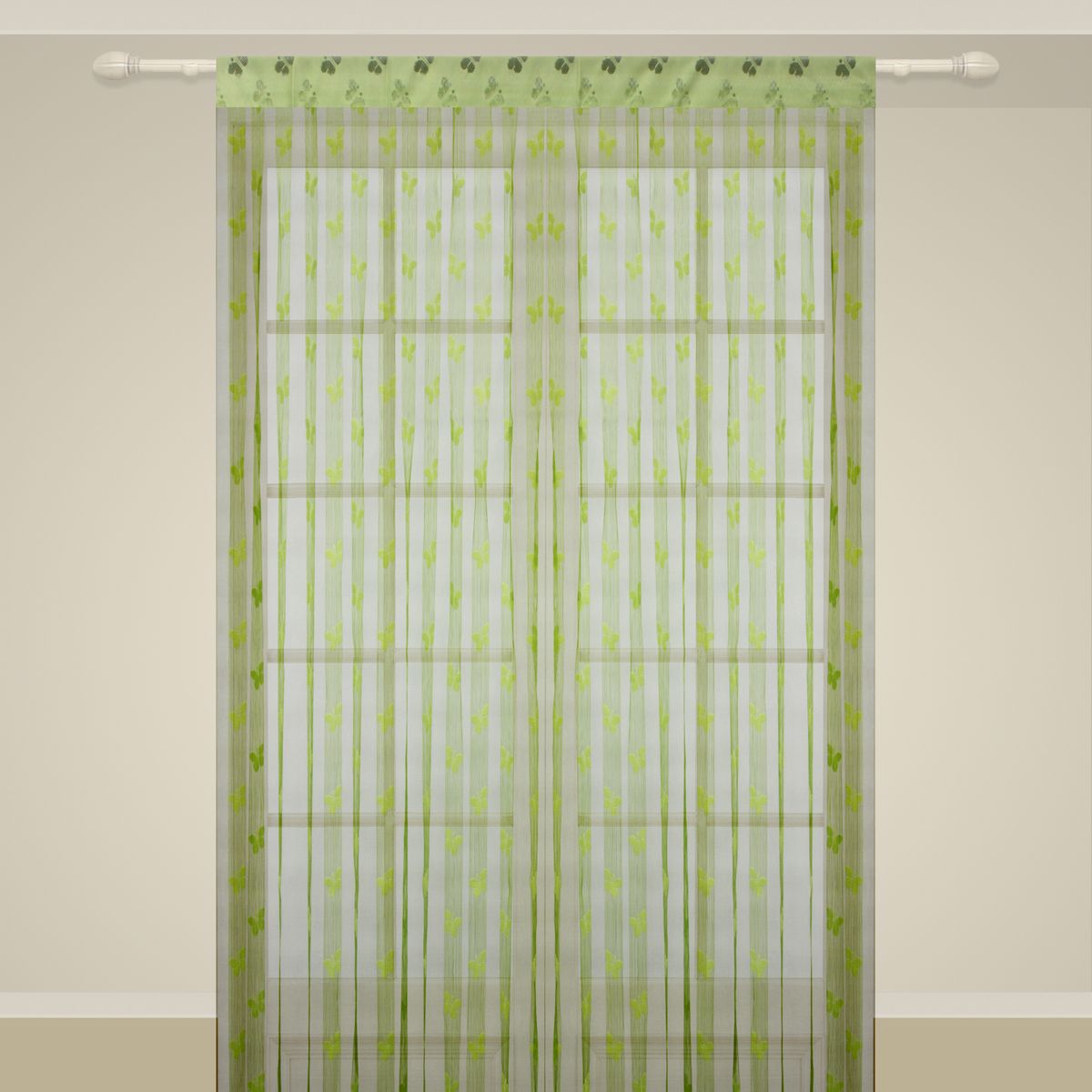 Штора нитяная Sanpa Home Collection, на ленте, цвет: салатовый, высота 290 смSP 106/LIMEGREEN, , 150*290 см Штора нитяная Sanpa Home Collection, на ленте, цвет: салатовый, высота 290 смSP 106/LIMEGREEN, , 150*290 смШтора нитяная Sanpa Home Collection, выполненная из текстиля, подходит как для зонирования пространства, так и для декорации окна, как самостоятельное решение или дополнение к шторам. Такая штора великолепно дополнит интерьер вашего дома и станет отличным дизайнерским решением.