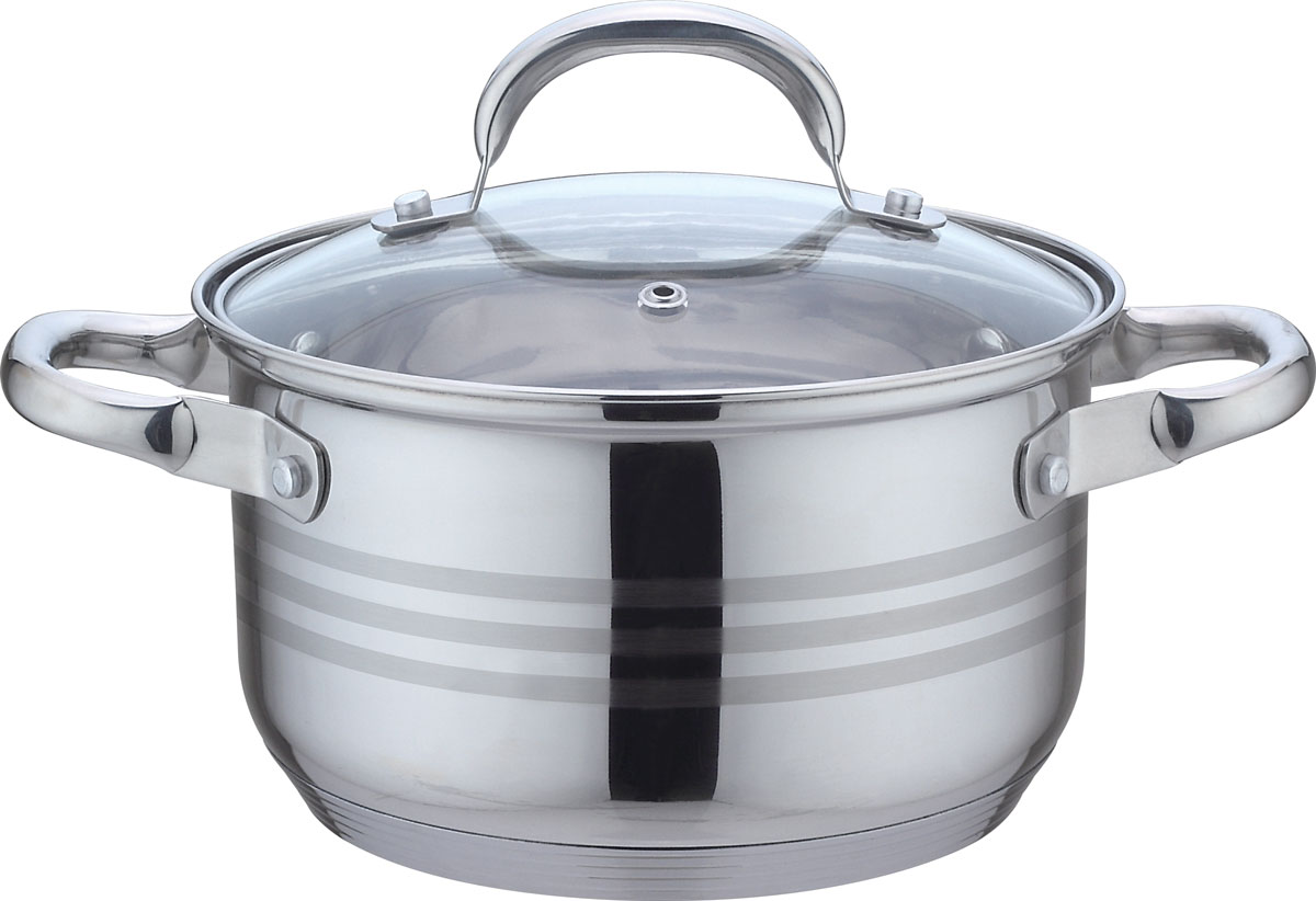 Кастрюля Bekker De Luxe, с крышкой, 2,7 л. BK-1747BK-1747 Кастрюля Bekker De Luxe, с крышкой, 2,7 л. BK-1747BK-1747Диаметр 18 см / 2,7 л, ручки из нержавеющей стали, поверхность зеркальная с матовой полосой, мерная шкала на внутренней стенке, капсулированное дно, стеклянная крышка. Толщина стенки 0,5 мм, дна 4,0 мм. Подходит для индукционных плит и чистки в посудомоечной машине. Состав: нержавеющая сталь.