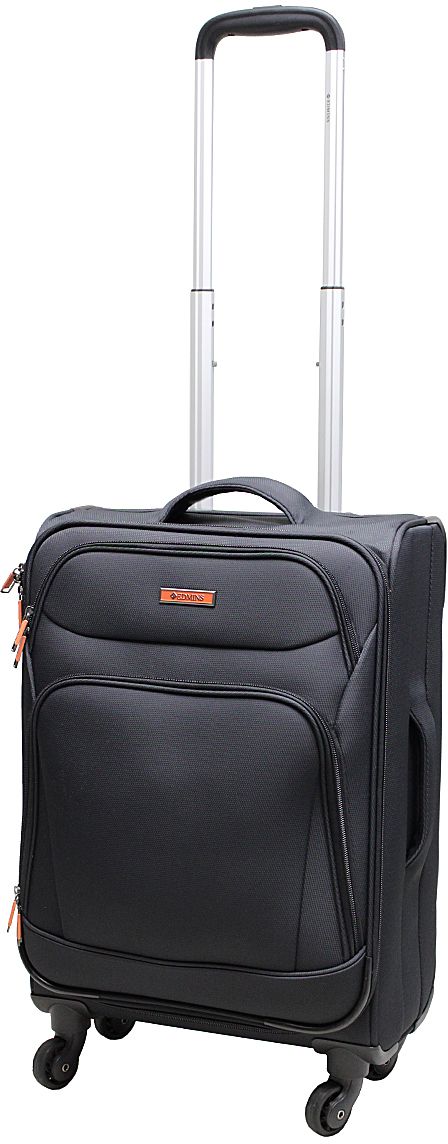 Чемодан мягкий Edmins 362 СТ, цвет: черный, 50 х 35 х 24 см, 40 л362 CT 720*0 Чемодан мягкий Edmins 362 СТ, цвет: черный, 50 х 35 х 24 см, 40 л362 CT 720*0Супер легкий чемодан на 4-х колесах, выполнен из прочного полиэстера. Ткань легко чистится, проста в уходе, выдерживает температурные перепады. Чемодан оснащен выдвижной ручкой 50см с кнопкой фиксатором. Четыре колеса вращаются на 360°, что обеспечивает маневренность и плавность хода. В основном отделении имеются поперечные прижимные ремни для фиксации вещей и боковой карман на молнии для мелочей. На крышке чемодана сетчатое отделение на молнии. На внешней стороне чемодана - 2 кармана на молнии. В комплект входит кодовый замок и мешок для обуви. Имеется встроенная адресная бирка, расположенная на задней стенке чемодана. Максимальный вес нагрузки 10 кг. Вес 2,7кг. Багаж EDMINS удачно сочетает последние модные тенденции, ведущие технологии производства и функциональность.