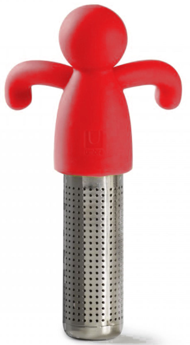 Заварник для чая Umbra Buddy, цвет: красный480406-505 Заварник для чая Umbra Buddy, цвет: красный480406-505Заваривайте любимый чай сразу в кружке с помощью заварочника «Бадди». Такой забавный человечек развеселит Вас за завтраком и напоит ароматным чаем в считанные минуты его заварив. Благодаря мелкому сетчатому основанию чаинки не высыпятся, но чай получится насыщенным в считанные секунды. Зафиксировать заварник можно благодаря «ручкам» человечка, они легко гнутся в зависимости от формы кружки и прочно закрепляются на ее стенке. Идея и разработка ёмкости принадлежит известным дизайнерам Alan Wisniewski и Gil Cohen.