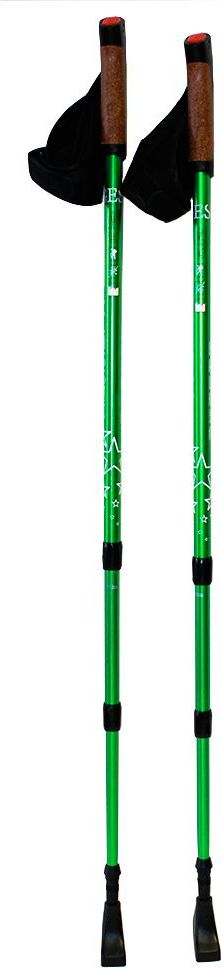 Палки для скандинавской ходьбы Gess Classic Walker, телескопические, 3 секции, цвет: зеленый, длина 68-135 см, 2 штGESS-915 Палки для скандинавской ходьбы Gess Classic Walker, телескопические, 3 секции, цвет: зеленый, длина 68-135 см, 2 штGESS-915• 3-х секционные палки для скандинавской ходьбы; • Ультракомпактные - 68 см в сложенном виде; • Вес 600 гр без упаковки; • Встроенный амортизатор антишок; • Ручка сделана из композитной смеси пробки с полиуретаномб имеет страховочный мешок Длина палки: от 68 до 135 см Рост человека: от 140 до 195 см Материал палки: сплав алюминия 6061 Ручка: композитная смесь пробки с полиуретаном, страховочный ремешок Материал наконечника: победитовый сплав Допустимый диапазон температуры: от -70°С до + 50°С