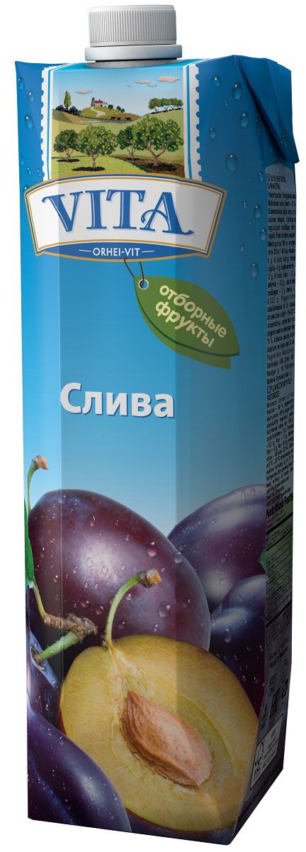 Vita нектар сливовый с мякотью, 1 лВГС_67 Vita нектар сливовый с мякотью, 1 лВГС_67Нектар сливовый Vita - мягкий и легко усваиваемый. В составе сливы уникальные вещества – кумарины, они препятствуют образованию тромбов. Сливовый нектар выводит из организма излишки солей и жидкости, избавляя от отеков и очищая организм. Без ароматизаторов, красителей и консервантов. Перед употреблением взбалтывать.