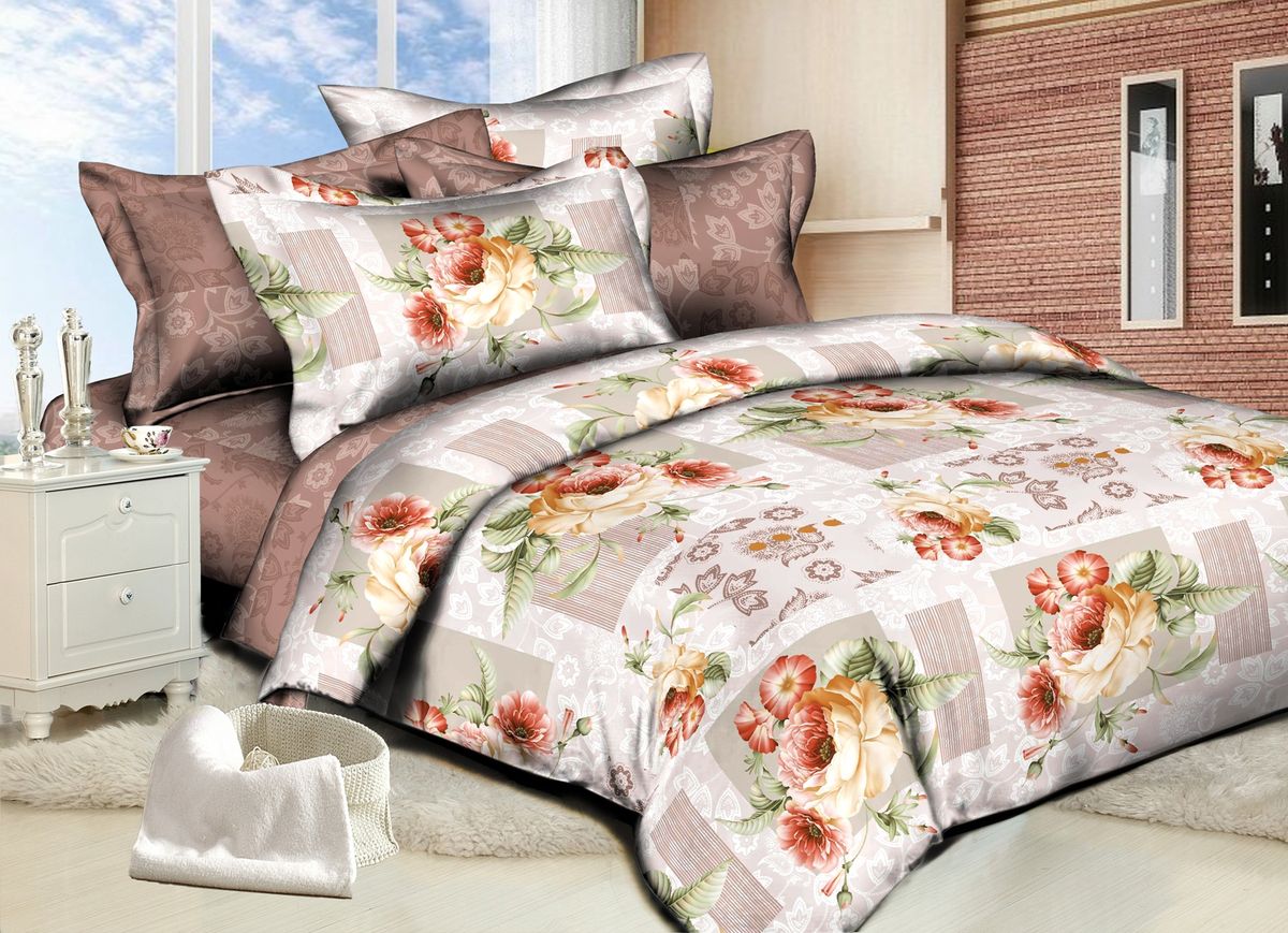 Комплект белья Amore Mio Rose, 2-спальный, наволочки 70x7082908 Комплект белья Amore Mio Rose, 2-спальный, наволочки 70x7082908Комплект постельного белья Amore Mio является экологически безопасным для всей семьи, так как выполнен из сатина (100% хлопок). Постельное белье оформлено оригинальным рисунком и имеет изысканный внешний вид. Сатин - это ткань сатинового (атласного) переплетения нитей. Имеет гладкую, шелковистую лицевую поверхность, на которой преобладают уточные нити (уток - горизонтально расположенные в тканом полотне нити). Сатин изготавливается из крученой хлопковой нити двойного плетения. Он чрезвычайно приятен на ощупь, не электризуется и не скользит по кровати. Сатин прекрасно сохраняет форму и не мнется, отлично пропускает воздух, что позволяет телу дышать и дарит здоровый и комфортный сон. Комплект состоит из пододеяльника, простыни и двух наволочек.