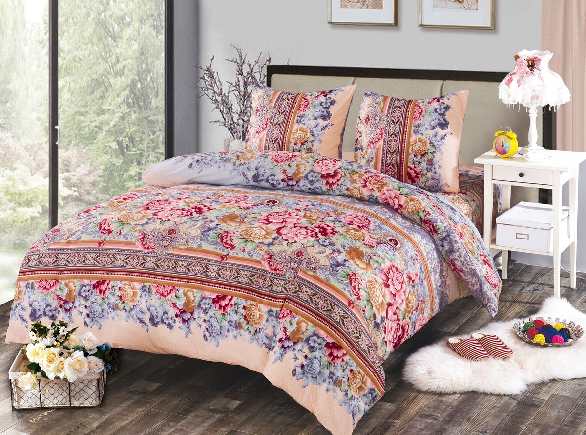 Комплект белья Amore Mio Molly, 1,5-спальный, наволочки 70x7084485 Комплект белья Amore Mio Molly, 1,5-спальный, наволочки 70x7084485Комплект постельного белья Amore Mio изготовлен из мако-сатина. Нано-инновации позволили открыть новую ткань, которая сочетает в себе широкий спектр отличных потребительских характеристик и невысокой стоимости. Легкая, плотная, мягкая ткань, приятна и обладает эффектом персиковой кожуры. Отлично стирается, гладится, быстро сохнет. Дисперсное крашение великолепно передает качество рисунков и необычайно устойчиво к истиранию. Комплект состоит из пододеяльника, простыни и двух наволочек.