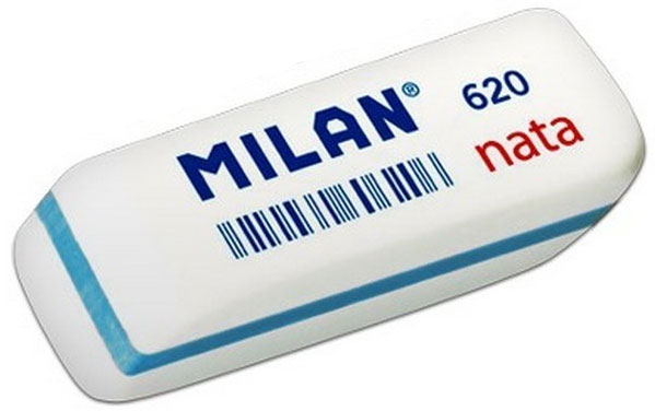 Milan Ластик Nata 620 cкошенныйCPM620 Milan Ластик Nata 620 cкошенныйCPM620Ластик Milan Nata 620 - это двухкомпонентный синтетический мягкий ластик. Не повреждает бумагу. На каждый ластик нанесен штрикод.