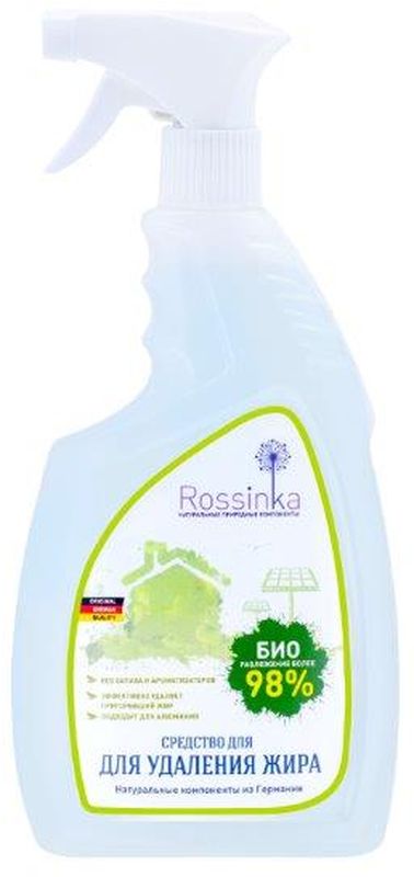 Средство для удаления жира Rossinka, 750 мл4607002303229 Средство для удаления жира Rossinka, 750 мл4607002303229Интенсивный очиститель жира без ароматизирующих добавок. Эффективен для удаления жира с любых поверхностей: разделочные столы, сковороды, фритюрницы, настенная плитка, полы, контейнеры. Не разъедает алюминиевые поверхности.