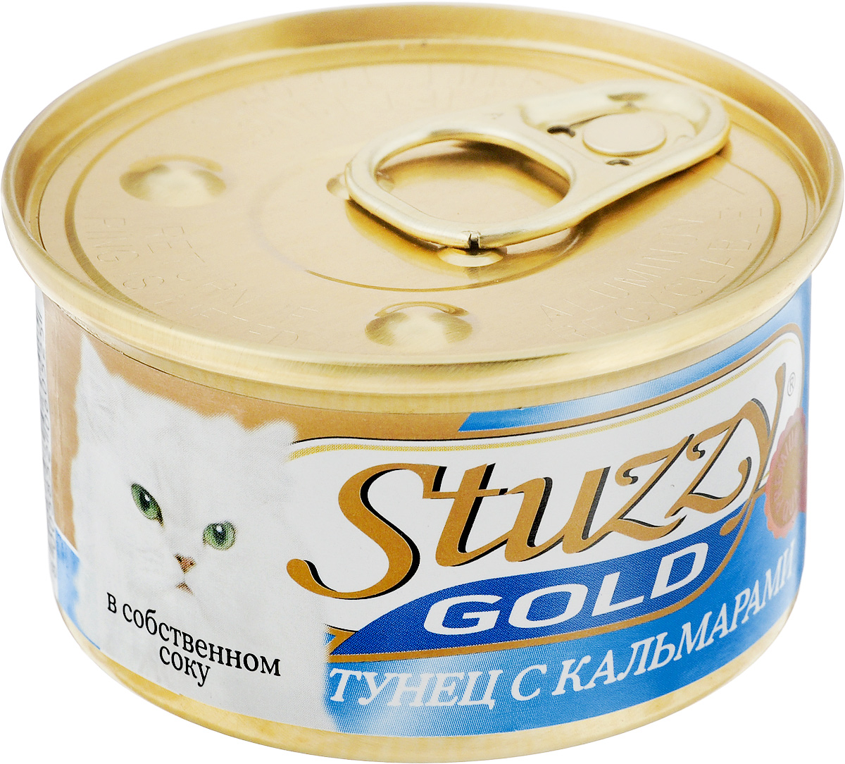 Консервы для взрослых кошек Stuzzy Gold, тунец с кальмарами в собственном соку, 85 г132.C400 Консервы для взрослых кошек Stuzzy Gold, тунец с кальмарами в собственном соку, 85 г132.C400Консервы для кошек Stuzzy Gold - это дополнительный рацион для взрослых кошек. Корм обогащен таурином и витамином Е для поддержания правильной работы сердца и иммунной системы. Инулин обеспечивает всасывание питательных веществ, а биотин способствуют великолепному внешнему виду кожи и шерсти. Корм приготовлен на пару, не содержит красителей и консервантов. Состав: субпродукты морепродуктов: тунец 59,4%, кальмары 4,7%, креветки 2,4%, рис 1,5%. Питательная ценность: белок 14%, жир 2%, клетчатка 0,2%, зола 2,5%, влажность 79,2%. Питательные добавки (на кг): витамин А 1325 МЕ, витамин D3 110 МЕ, витамин Е 15 мг, таурин 160 мг. Товар сертифицирован.