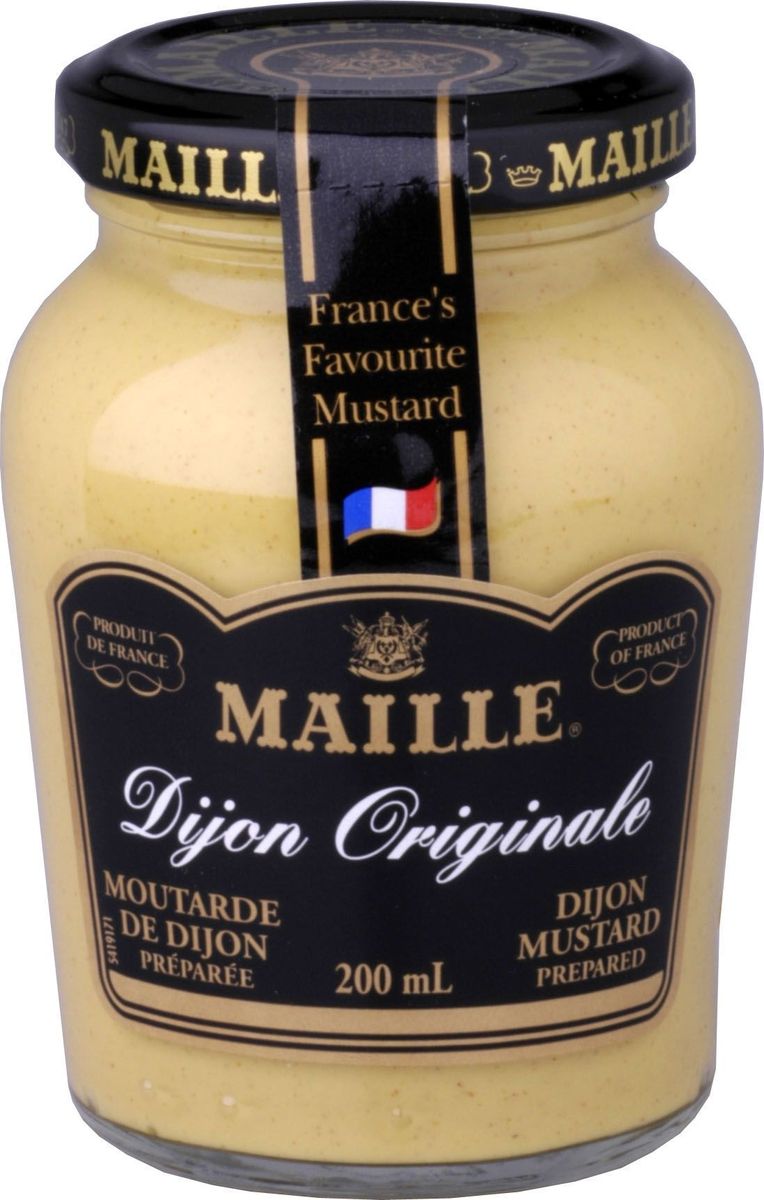 Maille Дижонская горчица, 200 мл215300 Maille Дижонская горчица, 200 мл215300Традиционная Дижонская горчица, созданная по старинному французскому рецепту. Производитель находится непосредственно в г. Дижоне. Подходит для мясных и блюд из птицы.