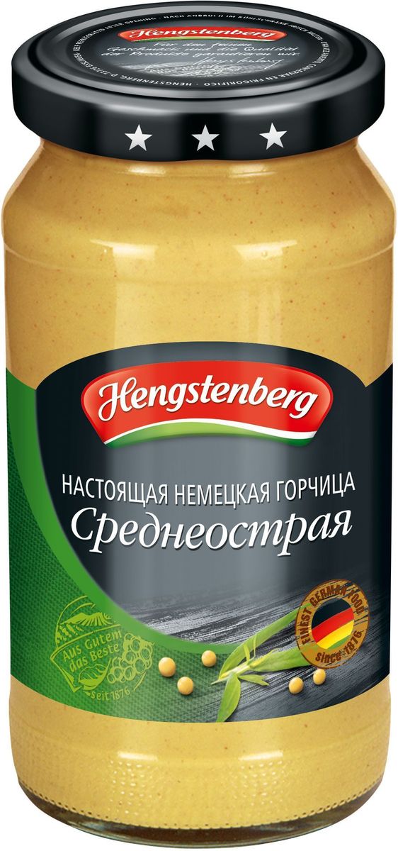 Hengstenberg Немецкая среднеострая горчица, 200 мл253047 Hengstenberg Немецкая среднеострая горчица, 200 мл253047Горчица с ярким традиционным немецким вкусом. Не острая, для разных типов блюд – мясных и рыбных.