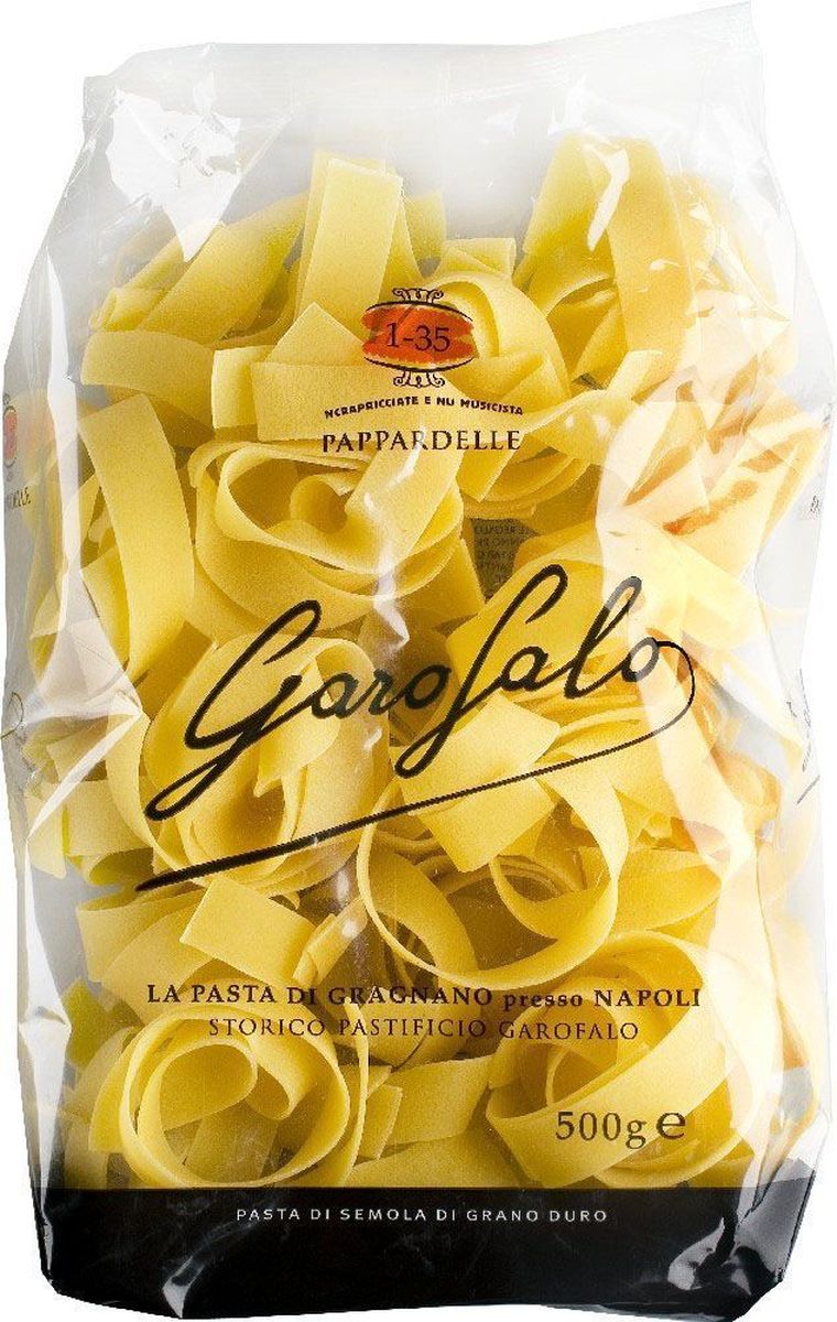 Garofalo Папарделле Нидо плоская лапша № 135, 500 г259510 Garofalo Папарделле Нидо плоская лапша № 135, 500 г259510Плоская лапша шириной около 2 см. Прекрасно подходит для сливочных и сырных соусов.