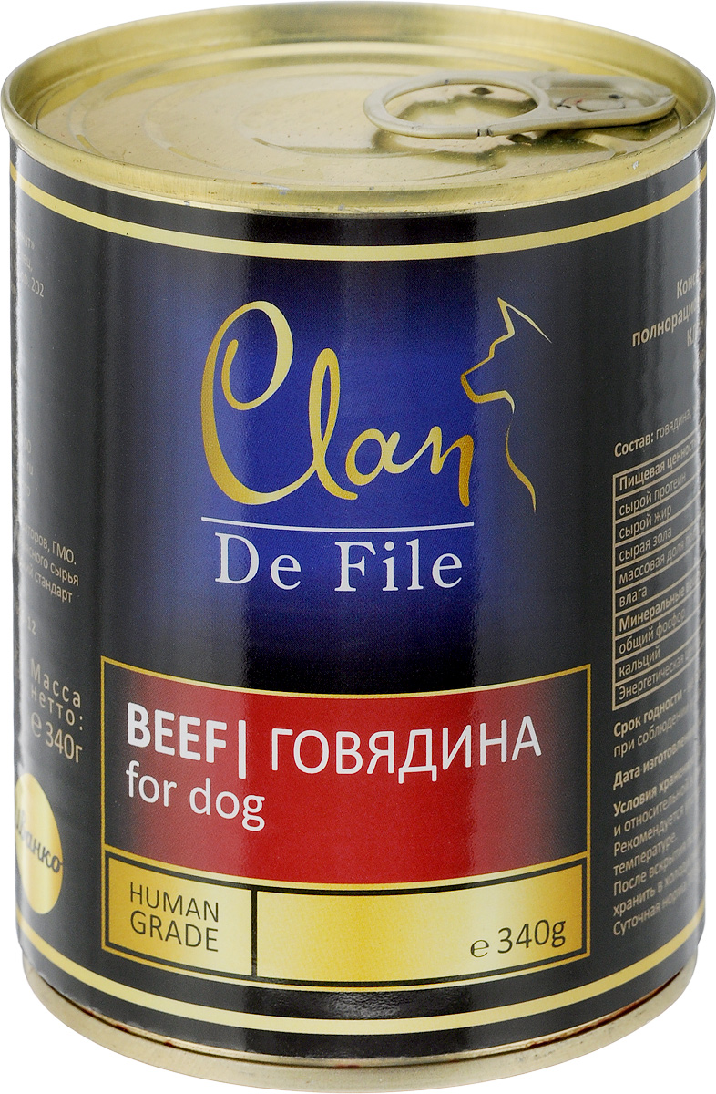 Консервы для собак Clan De File, с говядиной, 340 г130.3.060 Консервы для собак Clan De File, с говядиной, 340 г130.3.060Консервы для собак Clan De File предназначены для каждодневного питания. Консервы изготовлены из высококачественного мясного сырья. Категория используемого мясного сырья Human Grade (человеческий стандарт качества). Корм имеет насыщенный вкус и сбалансированный состав. Не содержит сои, ГМО и ароматизаторов. Аппетитный вид, удивительный аромат и приятный вкус консервов понравится вашему питомцу! Товар сертифицирован.