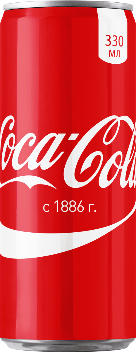 Coca-Cola напиток сильногазированный, 0,33 л14663 Coca-Cola напиток сильногазированный, 0,33 л14663Кока-Кола - самый популярный напиток за всю историю компании Coca-Cola, был придуман аптекарем Доктором Джоном Пэмбертоном в Атланте, штат Джорджия в 8 мая 1886 года. Никто не помнит, каким образом сироп доктора Пэмбертона смешался с газированной водой, но новый прохладительный напиток был сразу признан одновременно вкусным и освежающим. Формула Coca-Cola - один из самых тщательно оберегаемых коммерческих секретов всех времен и народов.