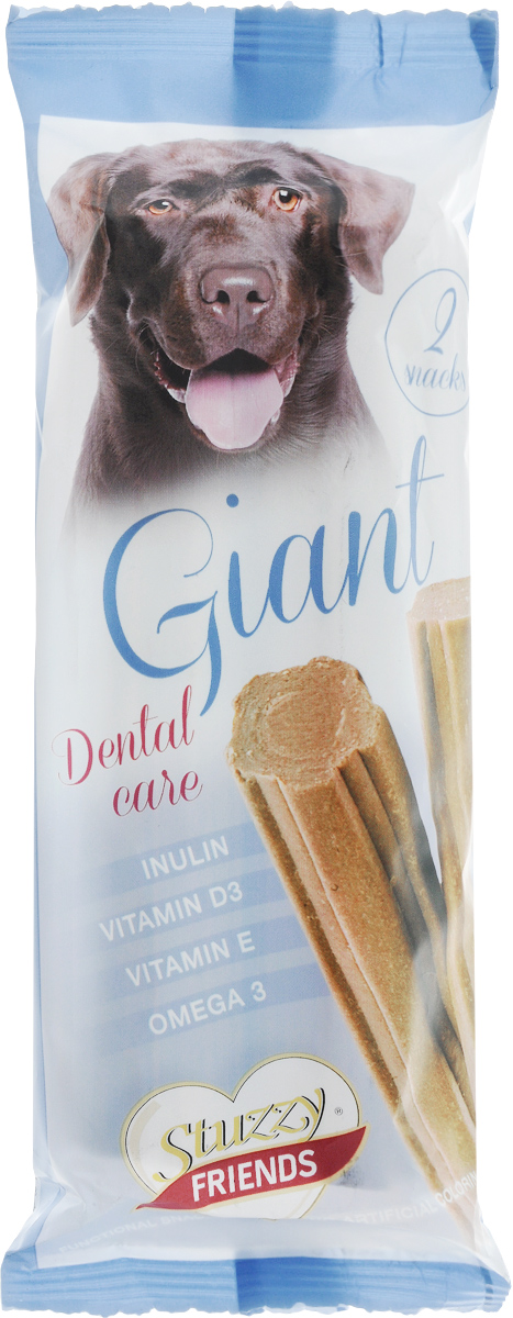 Лакомство для собак Stuzzy Friend. Giant, палочки для собак средних и крупных пород, 120 г, 2 шт132.C3760 Лакомство для собак Stuzzy Friend. Giant, палочки для собак средних и крупных пород, 120 г, 2 шт132.C3760Stuzzy Friend. Giant - это вкусное и полезное лакомство для собак средних и крупных пород. Лакомство обогащено витамином Е и омега 3 для поддержания правильной работы сердца и иммунной системы. Инулин обеспечивает всасывание питательных веществ. Лакомство помогает укрепить десна и ухаживает за полостью рта собаки. Не содержит искусственных красителей. Товар сертифицирован.