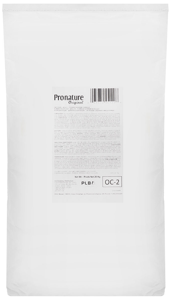 Корм сухой Pronature Original 28 для кошек, с цыпленком, 20 кг102.412 Корм сухой Pronature Original 28 для кошек, с цыпленком, 20 кг102.412Специально разработанный сбалансированный корм Pronature Original 28 с цыпленком и морепродуктами оптимально поддерживает физическую форму и здоровье взрослых животных. Уникальная текстура и неповторимый вкус каждой гранулы обязательно доставит им удовольствие. Pronature Original 28 предлагает вашему четвероногому другу вкусное разнообразное и сбалансированное меню! Тщательно разработанная на протяжении многих лет рецептура по праву завоевала сердца домашних любимцев, принося удовольствие с каждым кусочком! Корм подходит для кошек в возрасте от 1 года до 10 лет. Товар сертифицирован.