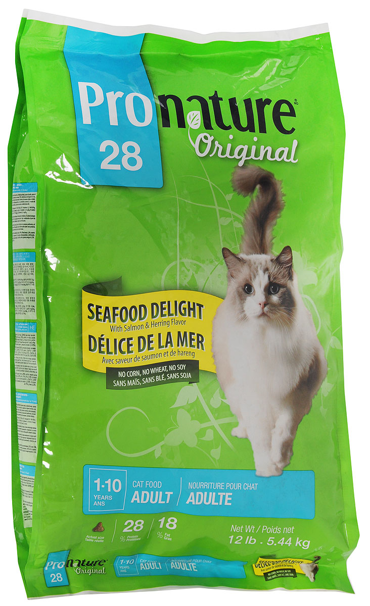 Корм сухой Pronature Original 28 для кошек, с цыпленком и морепродуктами, 5,44 кг102.419 Корм сухой Pronature Original 28 для кошек, с цыпленком и морепродуктами, 5,44 кг102.419Специально разработанный сбалансированный корм Pronature Original 28 с цыпленком и морепродуктами оптимально поддерживает физическую форму и здоровье взрослых животных. Уникальная текстура и неповторимый вкус каждой гранулы обязательно доставит им удовольствие. Pronature Original 28 предлагает вашему четвероногому другу вкусное разнообразное и сбалансированное меню! Тщательно разработанная на протяжении многих лет рецептура по праву завоевала сердца домашних любимцев, принося удовольствие с каждым кусочком! Корм подходит для кошек в возрасте от 1 года до 10 лет. Товар сертифицирован.