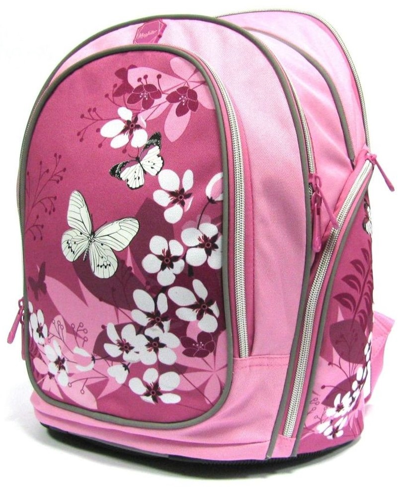 MagTaller Ранец школьный Cosmo lll Сherry Blossom20412-42 MagTaller Ранец школьный Cosmo lll Сherry Blossom20412-42Детский рюкзак MagTaller Cosmo lll. Сherry Blossom выполнен из надежных износостойких тканей - нейлона и полиэстера. Эргономичная спинка рюкзака дополнительно усилена рамкой из алюминия, повторяющей естественный изгиб позвоночника. Дно выполнено из PVC, а ножки - из прочного пластика, они надежно защищают содержимое рюкзака от воды и грязи. Уплотненные регулируемые лямки уменьшают нагрузку на плечи ребенка. Фиксаторы лямок позволяют закрепить концы лямок при помощи пластиковых крючков. Светоотражающие элементы уменьшают риск ДТП в темное время суток. Рюкзак содержит два вместительных отделения, закрывающихся на застежки-молнии. В первом отделении находится пришивной карман на молнии, во втором отделении находится органайзер, предназначенный для хранения мобильного телефона, пишущих принадлежностей и других мелочей, также здесь находится лента с карабином для ключей. Дно рюкзака можно сделать более устойчивым, разложив специальную панель. На лицевой стороне...