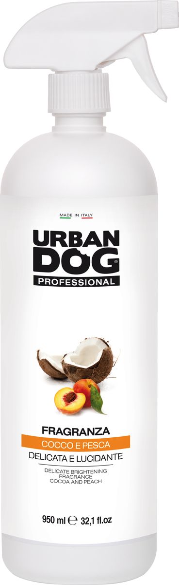 Бальзам для собак Urban Dog, нежного действия с блеском для короткошерстных пород, аромат кокоса и персика, 950 млUD2005F1LS Бальзам для собак Urban Dog, нежного действия с блеском для короткошерстных пород, аромат кокоса и персика, 950 млUD2005F1LSАРОМАТИЗАТОР ДЕЛИКАТНЫЙ С БЛЕСКОМ с ароматом кокоса и персика Нежный и дезодорирующий аромат, который не нарушает естественную регуляцию сальных желез и обоняние собаки. Отлично подходит в качестве средства для придания блеска шерсти. Применение: нанести ароматизатор, избегая попадания в глаза и уши. Расчесать и при необходимости просушить.