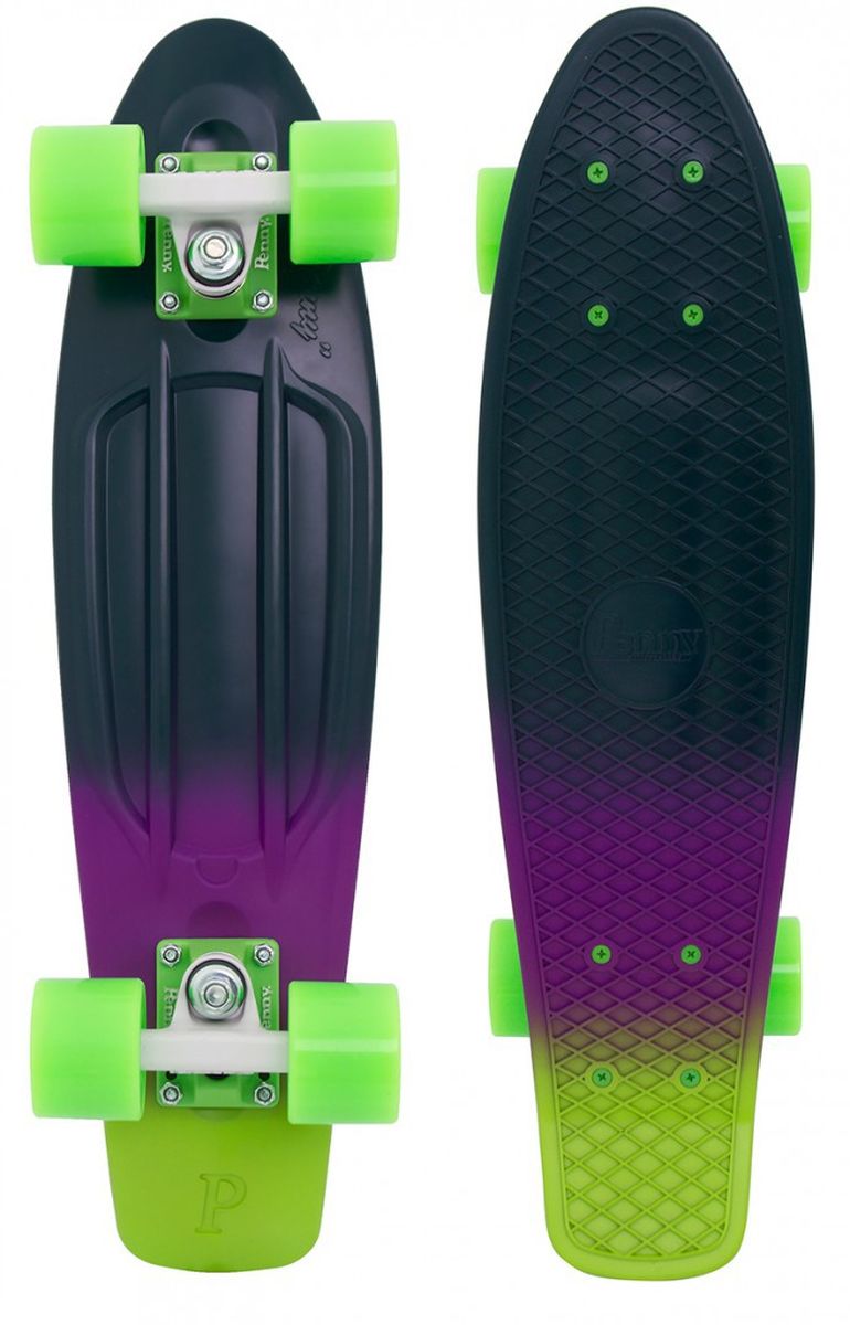 Пенни борд Penny Original 22 , цвет: Neon Shadow815049025361 Пенни борд Penny Original 22 , цвет: Neon Shadow815049025361Penny продукт 12-ти летнего опыта в производстве скейтбордов Бена Маккея. В Penny он вложил все что знал о дизайне и производстве, чтобы придумать качественную, крепкую, фановую и цветную виниловую доску пенни. PENNY комплект лонгборд для детей от 4-х лет. Предназначен для активного отдыха.