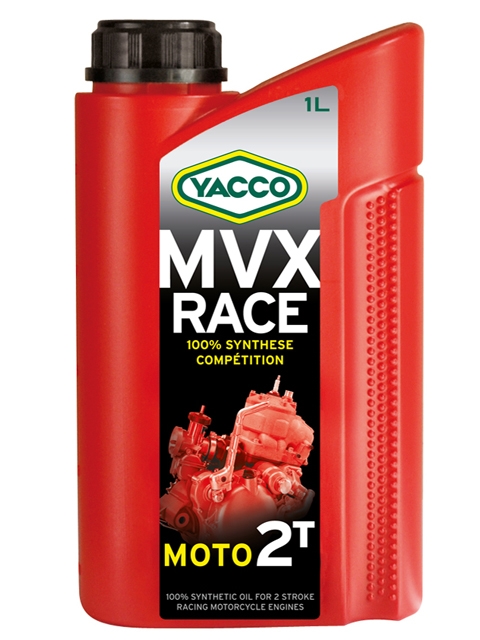 Масло моторное Yacco MVX RACE 2T, 1 л333025 Масло моторное Yacco MVX RACE 2T, 1 л333025KVX RACE 2T Полностью синтетическое специальное масло для 2-тактовых спортивных картингов со смешанной смазкой с оборотами двигателя до 25 000 об/мин. ПРИМЕНЕНИЕ Новая полностью синтетическая формула на основе эстеров специально разработана для спортивных моделей 2-х тактных двигателей со смешанной смазкой и сверхвысокими оборотами: ROTAX, ATK, PARILLA, PCR, YAMAHA, Ital System, TM и т.п. Данное масло может смешиваться со всеми видами топлива. Концентрация при смешивании: от 2 до 8% в зависимости от условий эксплуатации и рекомендаций составителя смеси. ПРЕИМУЩЕСТВА • База на основе синтетических эфиров обеспечивает отличную стойкость к высокотемпературным режимам работы • Повышенная смазывающая способность уменьшает трения и поддерживает характеристики двигателя на должном уровне • Препятствует образованию нагара на свечах и не допускает загрязнения системы выпуска • Эффективно защищает двигатель от образования отложений, нагаров и смол • Красный цвет делает видимым масло при...