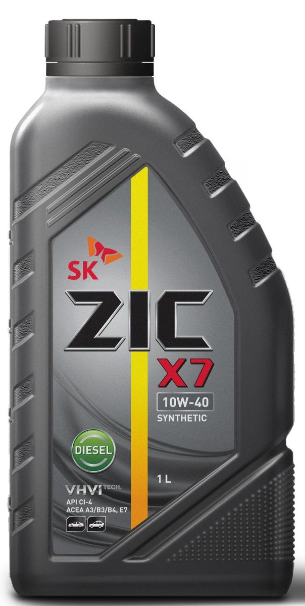 Масло моторное ZIC X7 Diesel, синтетическое, класс вязкости 10W-40, API CI-4/SL, 1 л. 132607132607 Масло моторное ZIC X7 Diesel, синтетическое, класс вязкости 10W-40, API CI-4/SL, 1 л. 132607132607Всесезонное синтетическое моторное масло высшего качества ZIC X7 Diesel предназначено для дизельных двигателей малого и среднего объемов. Изготовлено на основе базового масла YUBASE и сбалансированного пакета современных присадок. Адаптировано к дизельному топливу российских стандартов. Плотность при 15°C: 0,8507 г/см3. Температура вспышки: 226°С. Температура застывания: -37,5°С.
