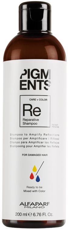 Alfaparf Pigments Reparative Shampoo Шампунь восстанавливающий для поврежденных волос, 200 мл14097 Alfaparf Pigments Reparative Shampoo Шампунь восстанавливающий для поврежденных волос, 200 мл14097Мягкий шампунь предназначен для восстановления поврежденных волос. Специально разработанная формула поддерживает цвет и гарантирует стабильность пигмента в смеси. Входящие в состав пептиды шелка бережно укрепляют структуру, уделяя особое внимание поврежденным участкам волоса, уплотняют и укрепляют кутикулу. Волосы становятся мягкими, блестящими и послушными. Объем: 200 мл