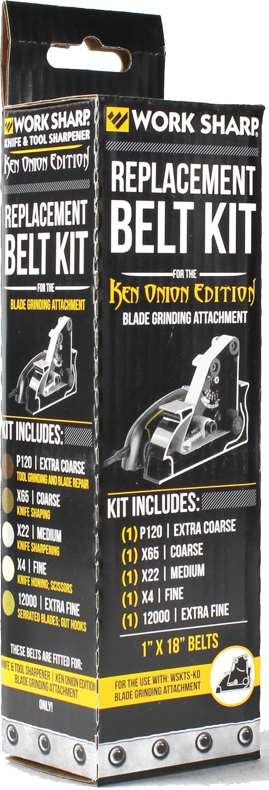 Набор ремней абразивных Work Sharp, с насадкой, для электроточилки Work Sharp Knife & Tool Sharpener Ken Onion EditionDR/WSSAKO81115 Набор ремней абразивных Work Sharp, с насадкой, для электроточилки Work Sharp Knife & Tool Sharpener Ken Onion EditionDR/WSSAKO81115Work Sharp DR/WSSAKO81115 – набор абразивных ремней, используемый при затачивании ножей электроточилкой WSKTS-KO-I. В наборе присутствует 5 ремней с разной степенью зернистости: - абразив экстра крупнозернистый (Р120); - абразив крупнозернистый (Х65); - абразив среднезернистый (Х22); - абразив мелкозернистый (Х4); - абразив ультра мелкозернистый (12000 грит). С помощью каждого абразивного ремня, входящего в данный набор, осуществляются различные виды заточек, начиная от самой грубой, выравнивающей дефекты на режущей кромке, и заканчивая тонкой, которая является заключающим этапом заточки.
