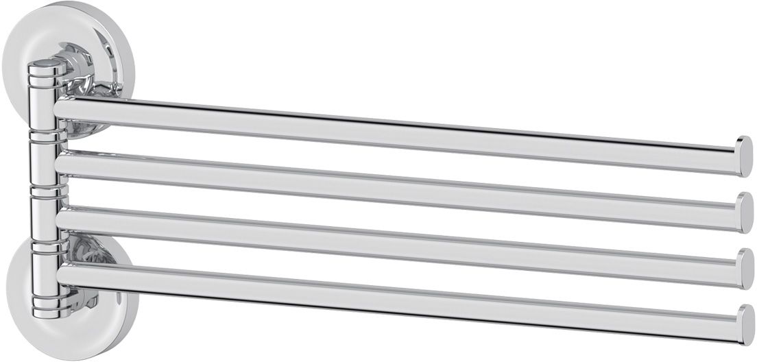 Держатель полотенец Ellux Elegance, поворотный, четверной, 37 см, цвет: хром. ELE 018ELE 018 Держатель полотенец Ellux Elegance, поворотный, четверной, 37 см, цвет: хром. ELE 018ELE 018Аксессуары торговой марки Ellux производятся на заводе ELLUX Gluck s.r.o., имеющем 20-летний опыт работы. Предприятие расположено в Злинском крае, исторически знаменитом своим промышленным потенциалом. Компоненты из всемирно известного богемского хрусталя выгодно дополняют серии аксессуаров. Широкий ассортимент, разнообразие форм, высочайшее качество исполнения и техническое?совершенство продукции отвечают самым высоким требованиям. Продукция завода Ellux представлена на российском рынке уже более 10 лет и за это время успела завоевать заслуженную популярность у покупателей, отдающих предпочтение дорогой и качественной продукции. 100% made in Czech Republic Весь цикл производства изделий осуществляется на территории Чешской республики. Высококачественная латунь — дорогостоящий многокомпонентный медный сплав с основным легирующим элементом – цинком. Обладает высокой прочностью и коррозионной стойкостью. Считается лучшим материалом для изготовления аксессуаров, смесителей и...