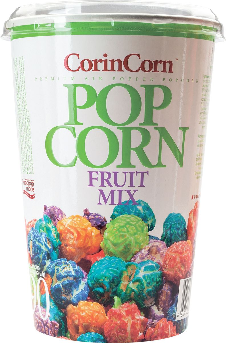 CorinCorn Ягодный Микс попкорн готовый, 90 гН00002209 CorinCorn Ягодный Микс попкорн готовый, 90 гН00002209Готовый попкорн CorinCorn не просто снек, это наполненные ароматом и вкусом кондитерские удовольствия. Для наибольшего удовольствия используйте попкорн CorinCorn перед телевизором.