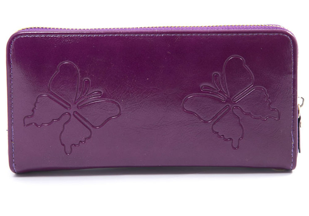 Кошелек женский Mitya Veselkov, цвет: фиолетовый. K4-BUTTERFLY-VIOLETK4-BUTTERFLY-VIOLET Кошелек женский Mitya Veselkov, цвет: фиолетовый. K4-BUTTERFLY-VIOLETK4-BUTTERFLY-VIOLETКошелек женский Mitya Veselkov изготовлен из искусственной кожи с тиснением в виде бабочек. Модель закрывается на молнию. Внутри содержатся 3 отделения для купюр, карманы для карточек и карман на молнии для мелочи.