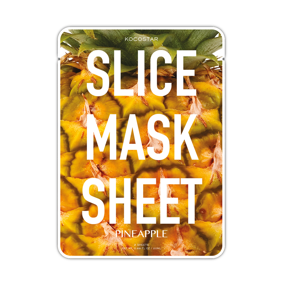 Kocostar Маска-слайс для лица Ананас , 20 мл / Slice Mask Sheet (Pineapple)20-0002 Kocostar Маска-слайс для лица Ананас , 20 мл / Slice Mask Sheet (Pineapple)20-0002Оригинальная и очень эффективная маска в виде сочных тонких ломтиков ананаса разработана специальная для повышения упругости кожи лица. Средство имеет ярко выраженный лифтинг эффект, активирует обменные процессы, способствуя повышению тонуса кожи.Экстракт ананаса отлично отшелушивает омертвевшие клетки, а входящие в состав антиоксиданты помогают в поддержании молодости кожи лица. Экстракт папайи бореться с несовершенствами кожи, выравнивая ее тон, а экстракт кокоса активно питает ее. Гиалуроновая кислота в составе маски-слайс обеспечивают глубокое увлажнение и активизирует защитные свойства кожи.