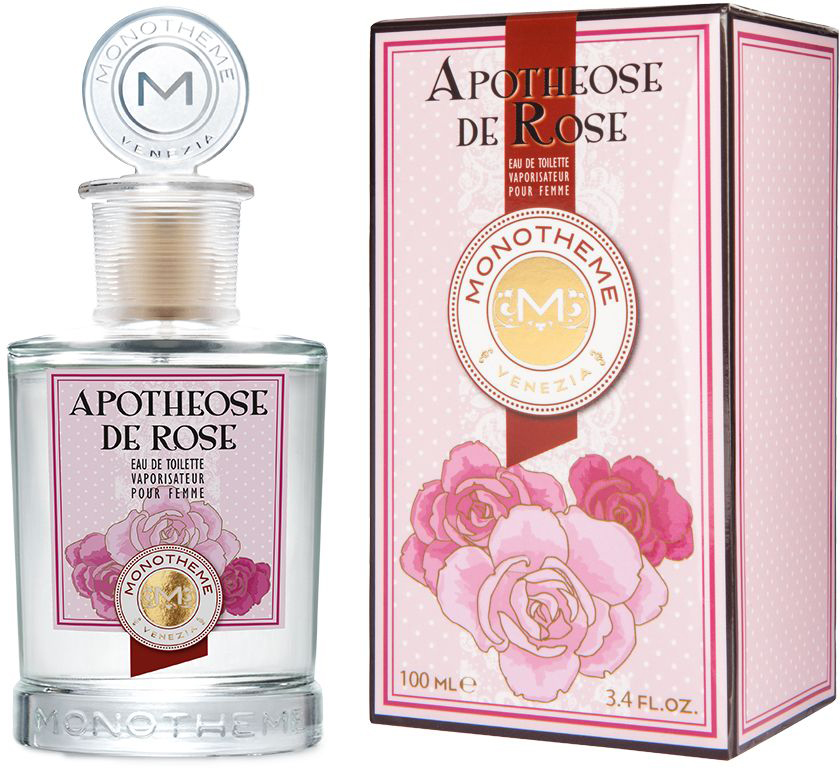 Monotheme Туалетная вода женская Monotheme Classic Apotheose de Rose, 100 мл191121 Monotheme Туалетная вода женская Monotheme Classic Apotheose de Rose, 100 мл191121Пьянящий и чувственный аромат розы моментально погружает вас в атмосферу романтики и любовного настроения. Подобно распускающемуся бутону розы парфюм раскрывается на коже постепенно – от нежной свежести верхних нот, через роскошь и яркость сердца к настоящему апофеозу чувственности ароматов шлейфа.