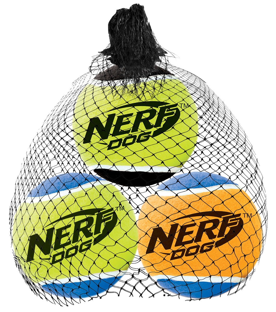 Игрушка для собак Nerf Мяч теннисный, пищащий, диаметр 6 см, 3 шт18654 Игрушка для собак Nerf Мяч теннисный, пищащий, диаметр 6 см, 3 шт18654Мячи теннисные (3 шт.) из прочной высококачественной резины! Подходят для бластера NerfDog Tennis Ball Blaster Оснащены пищалкой! Яркие привлекательные цвета! Оптимальный вариант для игры с вашим питомцем! Игрушки Nerf Dog представлены в различных сериях в зависимости от рисунка, фактуры и материала, из которого они изготовлены (резина, ТПР, нейлон, пластик, каучук). Размер: 6 см, M.