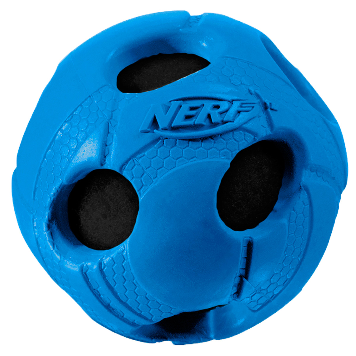 Игрушка для собак Nerf Мяч, с отверстиями, 7,5 см22286 Игрушка для собак Nerf Мяч, с отверстиями, 7,5 см22286Мяч из прочной резины с теннисным мячем внутри! Высококачественные прочные материалы, из которых изготовлена игрушка, обеспечивают долговечность использования! Звук мяча дополнительно увлекает собаку игрой! Яркие привлекательные цвета! Рельефный рисунок! Игрушки Nerf Dog представлены в различных сериях в зависимости от рисунка, фактуры и материала, из которого они изготовлены (резина, ТПР, нейлон, пластик, каучук). Размер: 7,5 см, M.