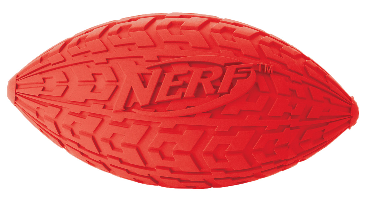 Мяч для собак Nerf Регби, пищащий, 10 см22439 Мяч для собак Nerf Регби, пищащий, 10 см22439Мяч-регби с уникальным рисунком протектора шины! Изготовлен из сверхпрочной резины, что обеспечивает долговечность использования! Подходит для собак с самой мощной челюстью! С пищалкой! Яркие привлекательные цвета! Игрушки Nerf Dog представлены в различных сериях в зависимости от рисунка, фактуры и материала, из которого они изготовлены (резина, ТПР, нейлон, пластик, каучук). Размер: 10 см, S.