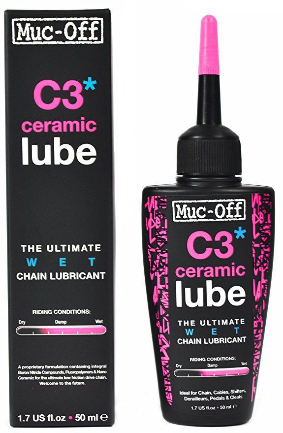 Смазка для цепи Muc-Off C3 Wet Ceramic Lube, 120 мл870 Смазка для цепи Muc-Off C3 Wet Ceramic Lube, 120 мл870Создает керамическое нанопокрытие. Гарантированная эффективность на длительный срок. Содержит нитрид боронида и фторполимеры. Ультра низкое трение для невероятной эффективности. Улучшает свои свойства при влажной погоде. Идеально подходит для шоссейных циклокроссовых, горных велосипедов а также для трека.